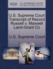 Image for U.S. Supreme Court Transcript of Record Russell V. Maxwell Land-Grant Co