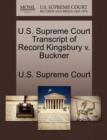 Image for U.S. Supreme Court Transcript of Record Kingsbury V. Buckner