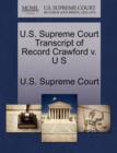 Image for U.S. Supreme Court Transcript of Record Crawford V. U S