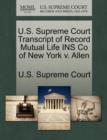 Image for U.S. Supreme Court Transcript of Record Mutual Life Ins Co of New York V. Allen