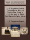 Image for U.S. Supreme Court Transcript of Record Capital Nat Bank of Lincoln, NEB, V. First Nat Bank of Cadiz, Ohio