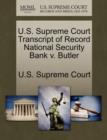 Image for U.S. Supreme Court Transcript of Record National Security Bank V. Butler
