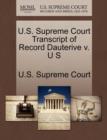 Image for U.S. Supreme Court Transcript of Record Dauterive V. U S