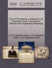 Image for City of Providence V. Babcock U.S. Supreme Court Transcript of Record with Supporting Pleadings