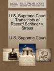 Image for U.S. Supreme Court Transcripts of Record Scribner V. Straus