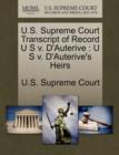 Image for U.S. Supreme Court Transcript of Record U S V. D&#39;Auterive