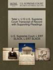 Image for Teter V. U S U.S. Supreme Court Transcript of Record with Supporting Pleadings