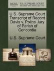 Image for U.S. Supreme Court Transcript of Record Davis V. Police Jury of Parish of Concordia
