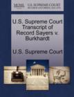 Image for U.S. Supreme Court Transcript of Record Sayers V. Burkhardt