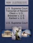 Image for U.S. Supreme Court Transcript of Record Olson V. U S