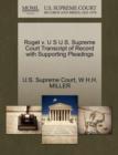 Image for Roget V. U S U.S. Supreme Court Transcript of Record with Supporting Pleadings