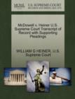 Image for McDowell V. Heiner U.S. Supreme Court Transcript of Record with Supporting Pleadings
