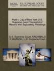 Image for Platt V. City of New York U.S. Supreme Court Transcript of Record with Supporting Pleadings