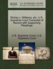 Image for Richey V. Williams, Etc. U.S. Supreme Court Transcript of Record with Supporting Pleadings