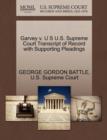 Image for Garvey V. U S U.S. Supreme Court Transcript of Record with Supporting Pleadings