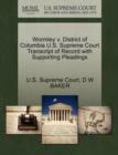 Image for Wormley V. District of Columbia U.S. Supreme Court Transcript of Record with Supporting Pleadings