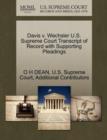 Image for Davis V. Wechsler U.S. Supreme Court Transcript of Record with Supporting Pleadings