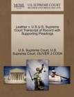 Image for Leather V. U S U.S. Supreme Court Transcript of Record with Supporting Pleadings