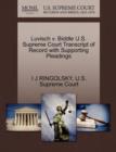 Image for Luvisch V. Biddle U.S. Supreme Court Transcript of Record with Supporting Pleadings