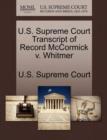 Image for U.S. Supreme Court Transcript of Record McCormick V. Whitmer