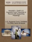 Image for Hemphill V. Orloff U.S. Supreme Court Transcript of Record with Supporting Pleadings