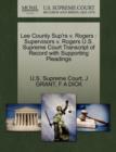 Image for Lee County Sup&#39;rs V. Rogers : Supervisors V. Rogers U.S. Supreme Court Transcript of Record with Supporting Pleadings