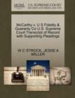 Image for McCarthy V. U S Fidelity &amp; Guaranty Co U.S. Supreme Court Transcript of Record with Supporting Pleadings