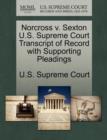 Image for Norcross V. Sexton U.S. Supreme Court Transcript of Record with Supporting Pleadings