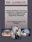 Image for German Nat Bank of Chicago V. Kimball U.S. Supreme Court Transcript of Record with Supporting Pleadings
