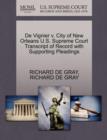 Image for de Vignier V. City of New Orleans U.S. Supreme Court Transcript of Record with Supporting Pleadings