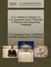 Image for U S V. Mason &amp; Hanger Co U.S. Supreme Court Transcript of Record with Supporting Pleadings