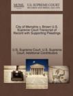 Image for City of Memphis V. Brown U.S. Supreme Court Transcript of Record with Supporting Pleadings