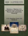 Image for Stickney V. Stickney U.S. Supreme Court Transcript of Record with Supporting Pleadings