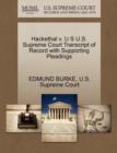 Image for Hackethal V. U S U.S. Supreme Court Transcript of Record with Supporting Pleadings