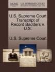 Image for U.S. Supreme Court Transcript of Record Badders V. U.S.