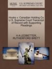 Image for Hooks V. Canadian Holding Co U.S. Supreme Court Transcript of Record with Supporting Pleadings