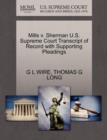 Image for Mills V. Sherman U.S. Supreme Court Transcript of Record with Supporting Pleadings