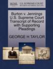 Image for Burton V. Jennings U.S. Supreme Court Transcript of Record with Supporting Pleadings