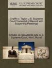 Image for Chaffin V. Taylor U.S. Supreme Court Transcript of Record with Supporting Pleadings