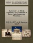 Image for Summers V. U S U.S. Supreme Court Transcript of Record with Supporting Pleadings