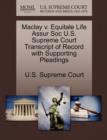 Image for Maclay V. Equitale Life Assur Soc U.S. Supreme Court Transcript of Record with Supporting Pleadings