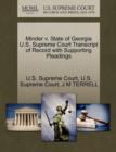 Image for Minder V. State of Georgia U.S. Supreme Court Transcript of Record with Supporting Pleadings