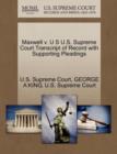 Image for Maxwell V. U S U.S. Supreme Court Transcript of Record with Supporting Pleadings
