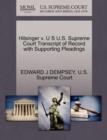 Image for Hilsinger V. U S U.S. Supreme Court Transcript of Record with Supporting Pleadings