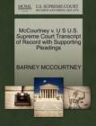 Image for McCourtney V. U S U.S. Supreme Court Transcript of Record with Supporting Pleadings