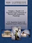 Image for Hodges V. Snyder U.S. Supreme Court Transcript of Record with Supporting Pleadings