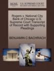 Image for Rogers V. National City Bank of Chicago U.S. Supreme Court Transcript of Record with Supporting Pleadings