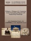 Image for Philippi V. Philippe U.S. Supreme Court Transcript of Record with Supporting Pleadings