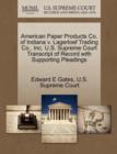 Image for American Paper Products Co. of Indiana V. Lagerloef Trading Co., Inc. U.S. Supreme Court Transcript of Record with Supporting Pleadings
