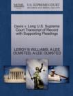 Image for Davis V. Long U.S. Supreme Court Transcript of Record with Supporting Pleadings